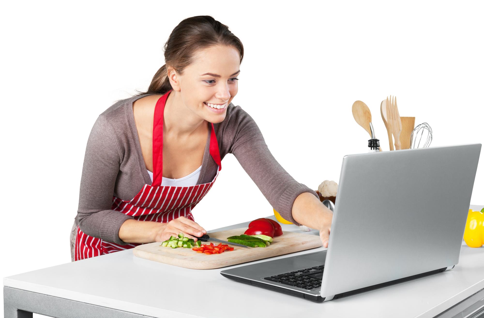 Tutor che spiega ricetta via webcam