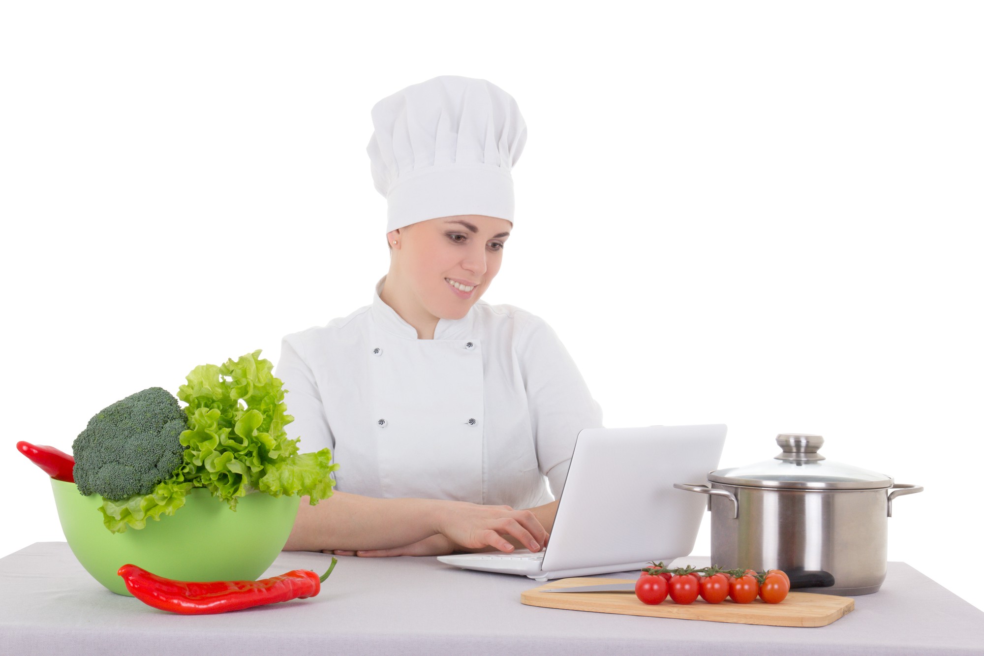 Chef che prepara una lezione di cucina online